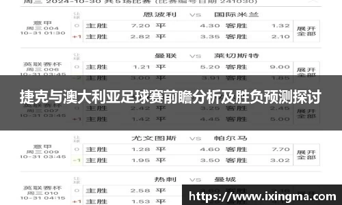捷克与澳大利亚足球赛前瞻分析及胜负预测探讨